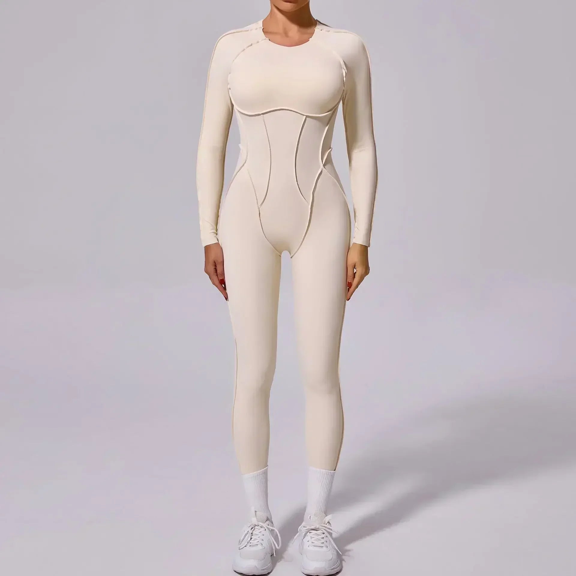 Yoga Sports Fitness Jumpsuits Sets Pants Women's Hip-lifting One-piece Open Back Long-sleeved Outdoors Workout Gym Yoga Bodysuit