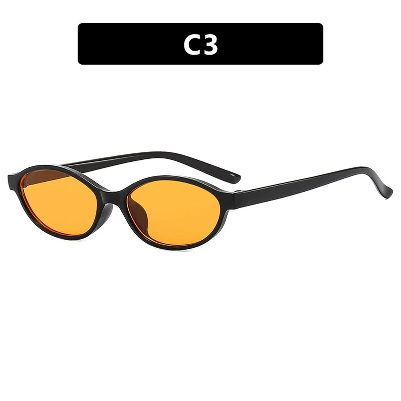 Retro Oval Frame Sunglasses Fashion Personalized Trendy Small Frame Sun Glasses Punk Cat Eyes Sunshade Sun Protection Eyewear