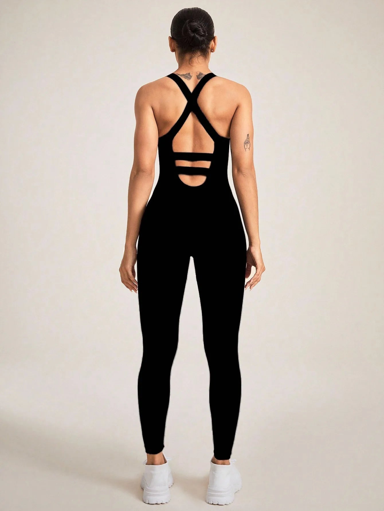 Women's Seamless Shapewear Bodysuit With Tummy Control, CrissCross Straps Backless Body Shaper, Women's Underwear & Shapewear