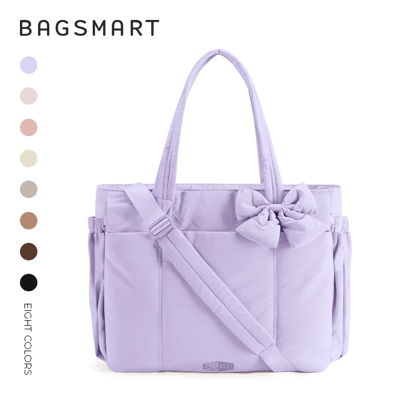 BAGSMART Large Capacity Tote Bag for Women Versatile Commuting Handbag Messenger Multiple Pockets Shoulder Sport Bag