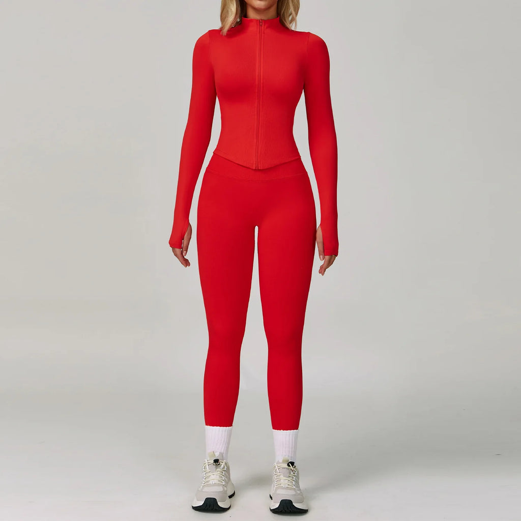 2/3PCS Seamless Yoga Set Gym Workout Suits Athletic Wear Women Legging Fitness Bra Crop Top Long Sleeve Sports Suits Sportswear