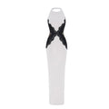 Elegant Lace Patchwork Halter Long Dress Women Hollow Out Backless Slim High Split Maxi Dresses 2026 Lady Holiday Evening Gowns