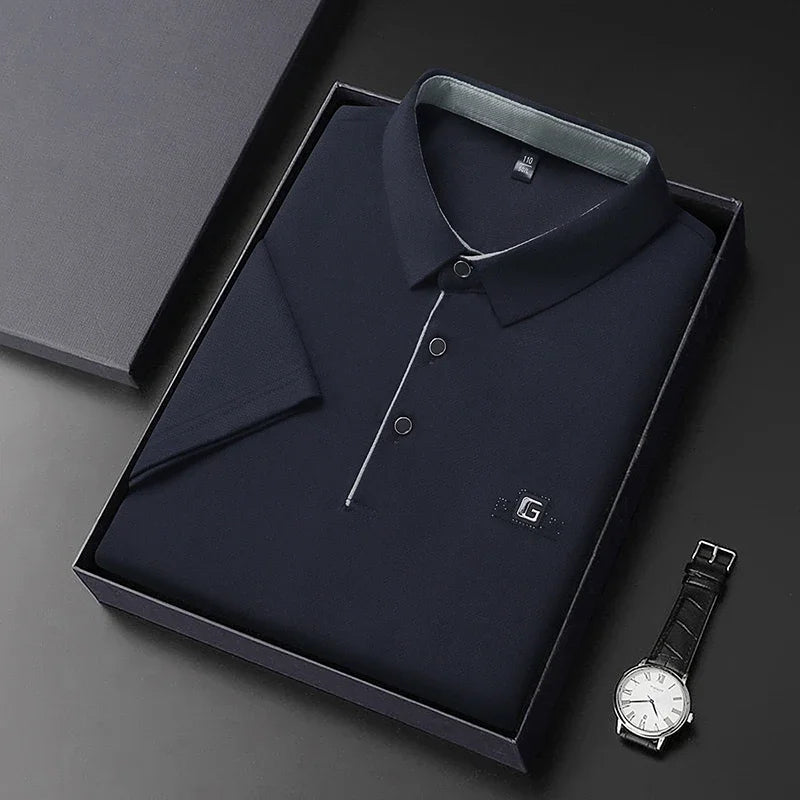 Business Casual Badge Polo Shirt for Men