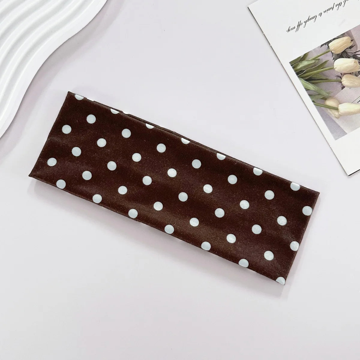 Y2K Retro Boho Breeze Wind Dot Stretch Women's Hairbands Korean Ins Fashion Wide Headbands Yoga Sports Dating Hair Accessories