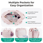 BAGSMART Large Capacity Tote Bag for Women Versatile Commuting Handbag Messenger Multiple Pockets Shoulder Sport Bag