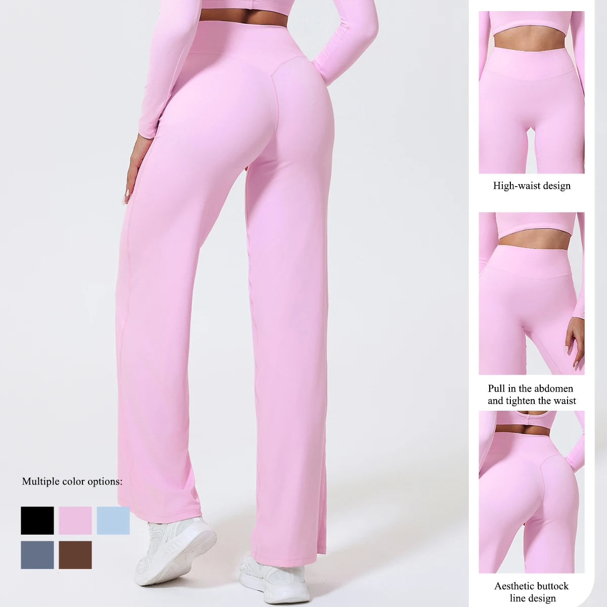 New Summer High Waist Wide-Leg Yoga Joggers Women's Autumn Casual Outdoor Sweatpants Female Straight Tracksuit Bottoms