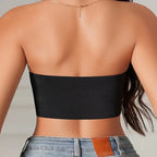 Women's Strapless Bra Sexy Seamless No Padding Front Button Bra Comfortable Smooth Women's Half Cup Silicone Non-slip Underwear