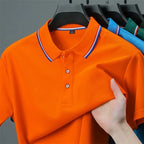 Men's Casual Solid Color Short Sleeve Polo Shirt  Summer Fashionable Comfortable Versatile Top for Men