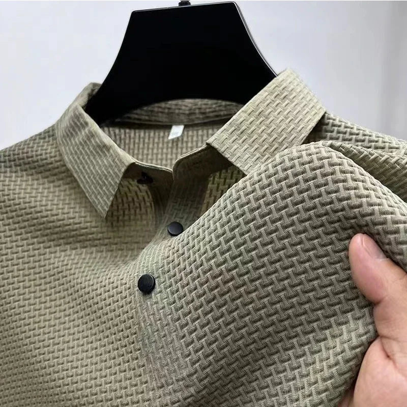 Business Casual Bone Flower Polo Shirt for Men