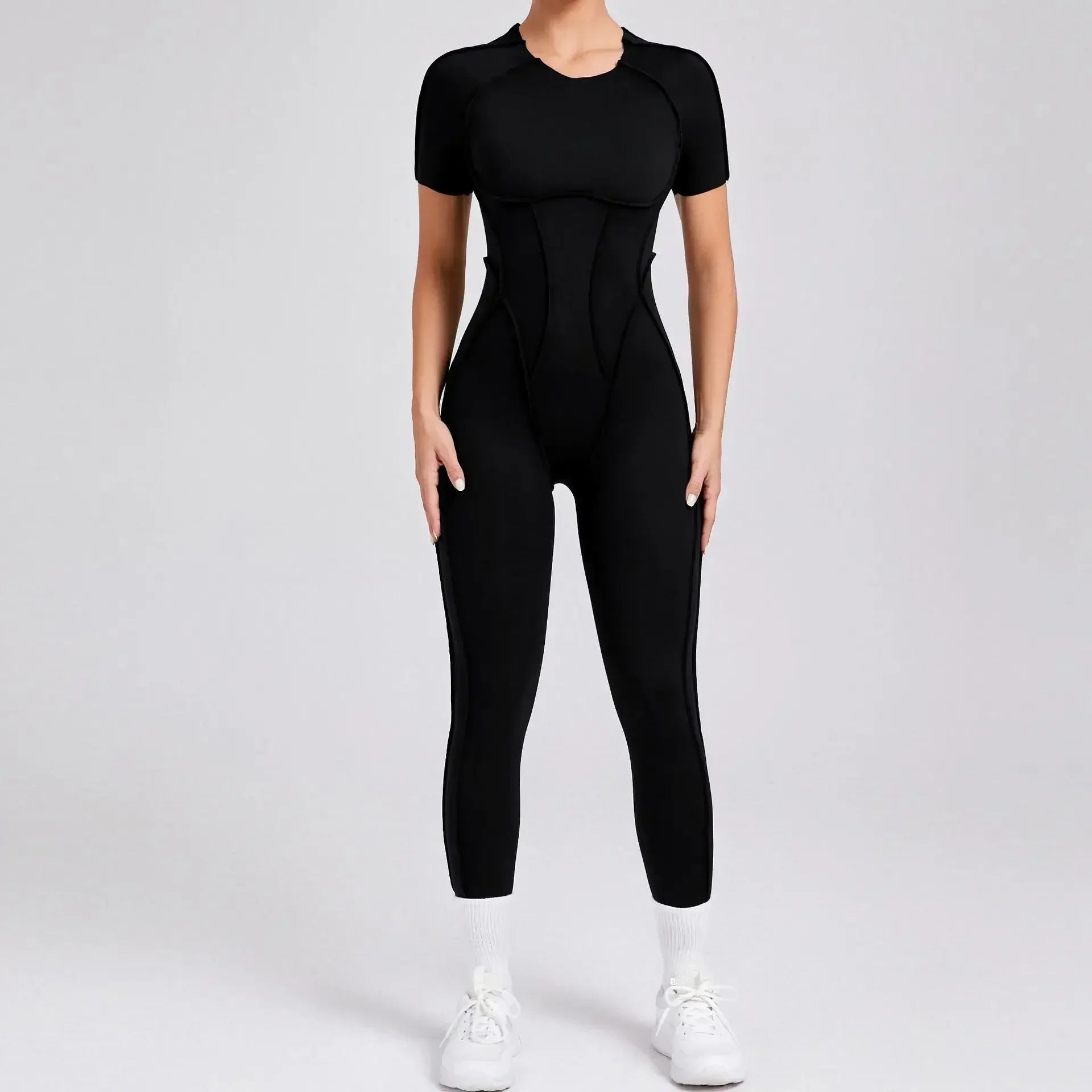 Yoga Sports Fitness Jumpsuits Sets Pants Women's Hip-lifting One-piece Open Back Long-sleeved Outdoors Workout Gym Yoga Bodysuit