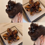 Korean Hawaiian Gradient Flower Hair Claw Clip For Women Girl Fashion Plastic Non Slip Hold Hairpin Barrette Hair Accessories