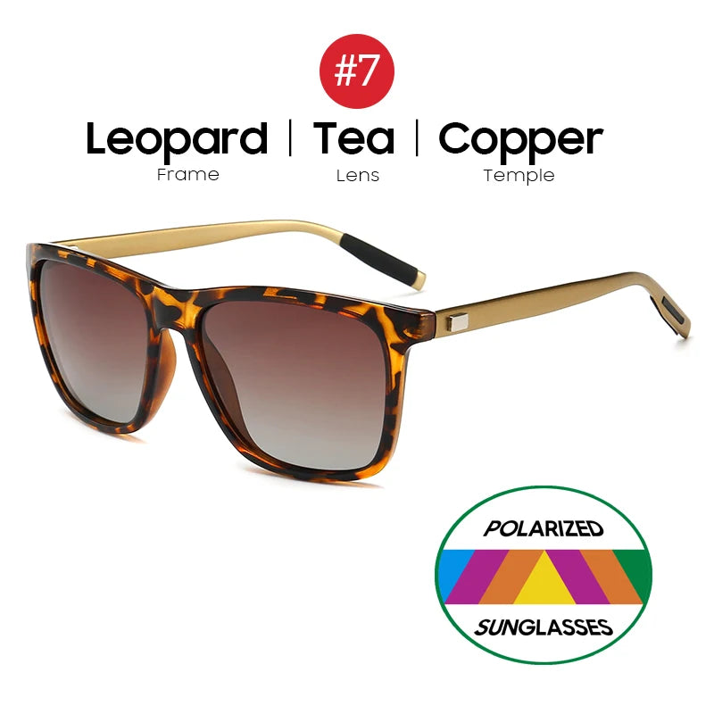 Luxury Square Polarized Blue Mirror Sunglasses