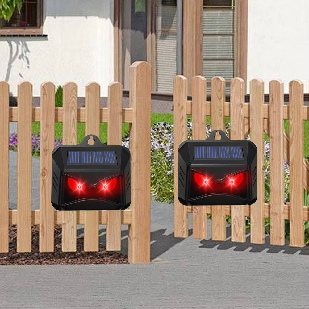 2pcs Solar Powered Ultrasonic Animal Repellent