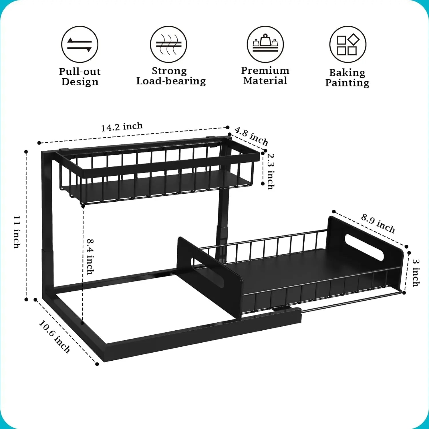 2 Tier Slide Out Under Sink Organizer