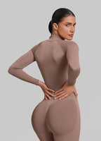 Ultrasculpt Longline Full Zipper Seamless Breathable Warm…
