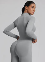 Ultrasculpt Longline Full Zipper Seamless Breathable Warm…