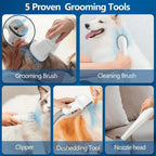 Low-Noise Dog Grooming Vacuum with Full Pet Hair Clippers & Brush Kit | Large 77.7oz Capacity